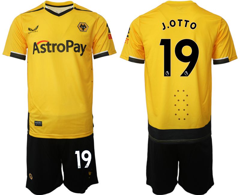 Men 2022-2023 Club Wolverhampton Wanderers home yellow #19 Soccer Jersey